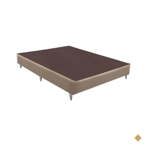 Base Sommier Linho Bege Casal (138x188x30) - Revestida em Linho - Ortobom
