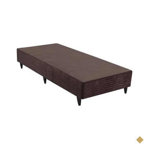 Base Sommier Camurça Marrom Solteiro (88x188x30) - Revestida em Camurça -…