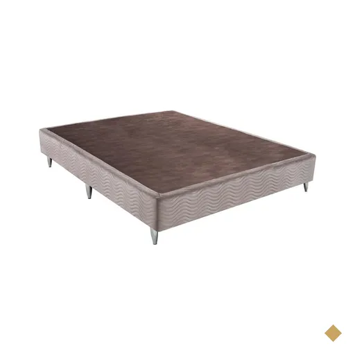 Base Sommier Camurça Bege Casal (138x188x23) - Revestida em Camurça - Ortobom