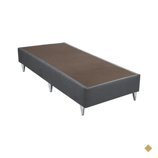 Base Sommier Camurça Cinza Solteiro (88x188x30) - Revestida em Camurça -…
