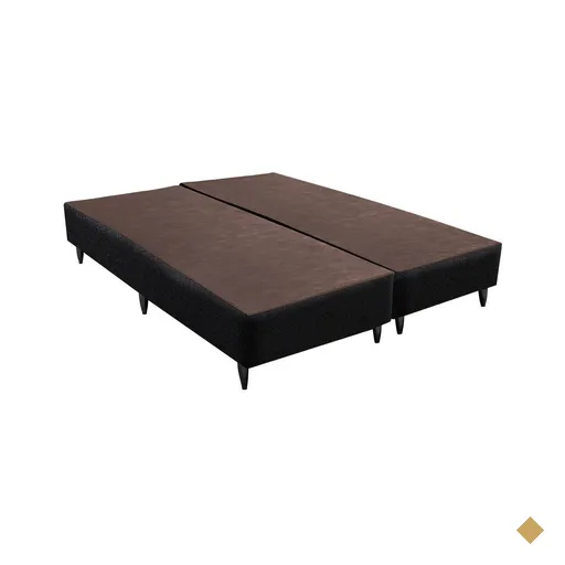 Base Sommier Linho Preto Queen (158x198x30) - Revestida em Linho - Ortobom
