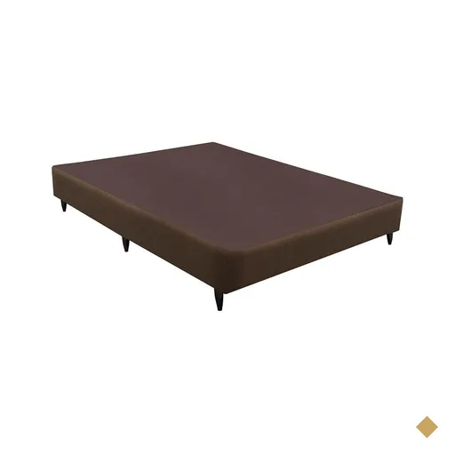 Base Sommier Linho Marrom Casal (138x188x30) - Revestida em Linho - Ortobom