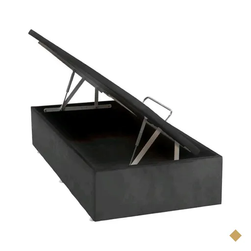 Base Baú Physical Camurça Cinza Solteiro (88x188x39) - Ortobom