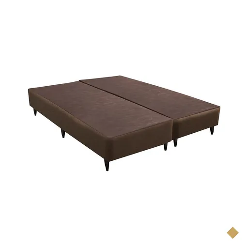 Base Sommier Linho Marrom Queen (158x198x30) - Revestida em Linho - Ortobom