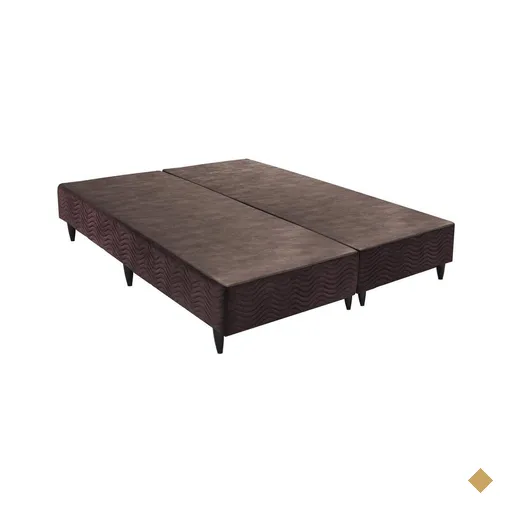 Base Sommier Camurça Marrom Queen (158x198x30) - Revestida em Camurça -…