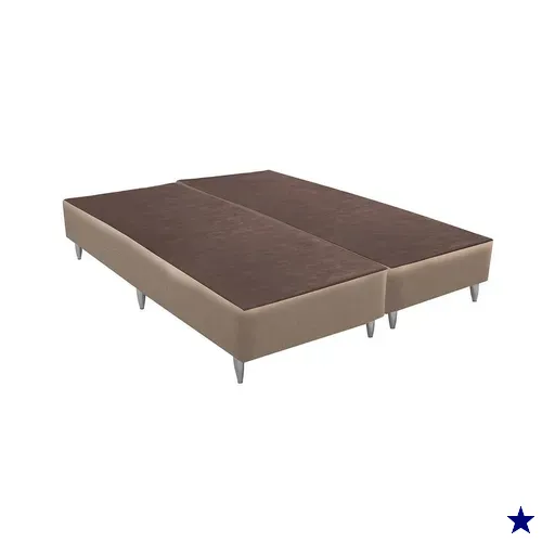 Base Sommier Linho Bege Queen (158x198x23) - Revestida em Linho - Ortobom