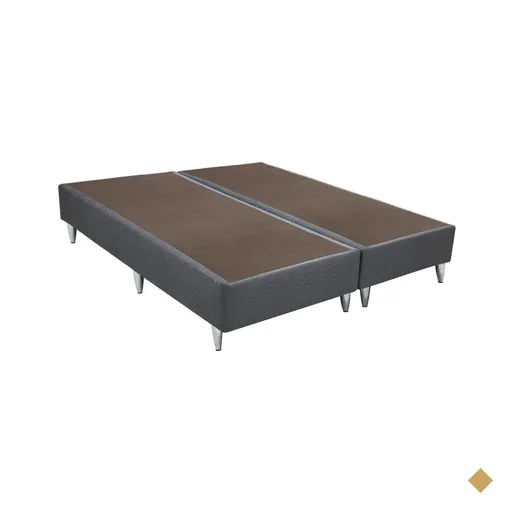 Base Sommier Camurça Cinza Queen (158x198x23) - Revestida em Camurça - Ortobom
