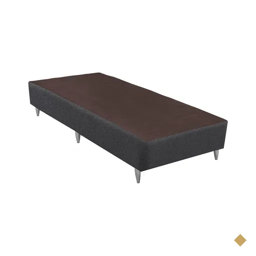 Base Sommier Linho Cinza Solteiro (88x188x30) - Revestida em Linho - Ortobom