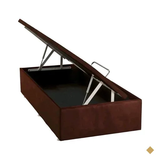 Base Baú Physical Camurça Marrom Solteiro (88x188x39) - Ortobom