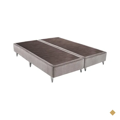 Base Sommier Camurça Bege Queen (158x198x30) - Revestida em Camurça - Ortobom