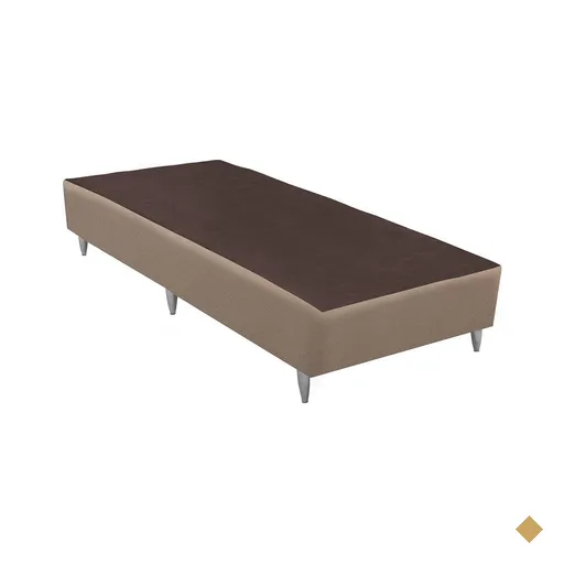Base Sommier Linho Bege Solteiro (88x188x23) - Revestida em Linho - Ortobom