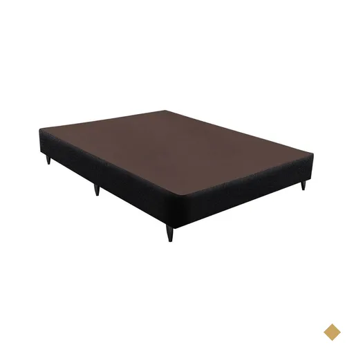 Base Sommier Linho Preto Casal (138x188x23) - Revestida em Linho - Ortobom