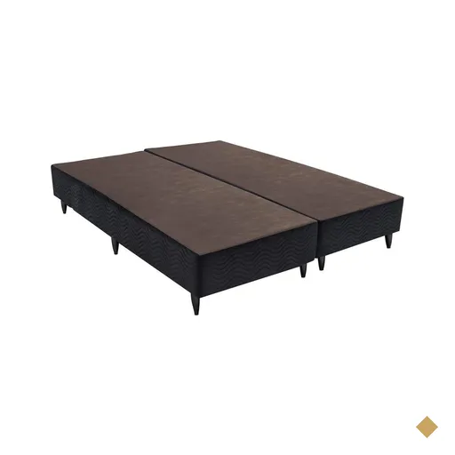 Base Sommier Camurça Preto Queen (158x198x23) - Revestida em Camurça - Ortobom