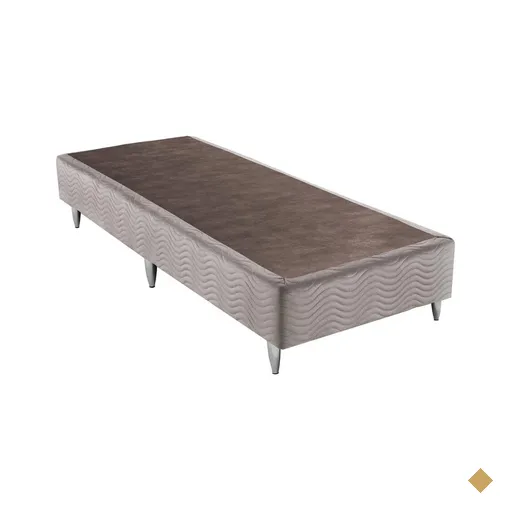 Base Sommier Camurça Bege Solteiro (88x188x30) - Revestida em Camurça -…