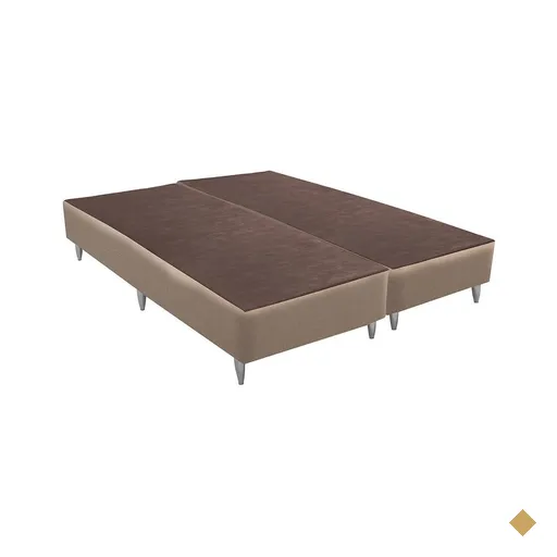 Base Sommier Linho Bege Queen (158x198x30) - Revestida em Linho - Ortobom