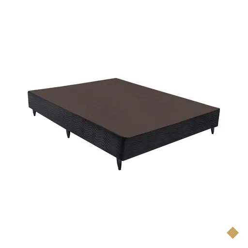 Base Sommier Camurça Preto Casal (138x188x23) - Revestida em Camurça - Ortobom
