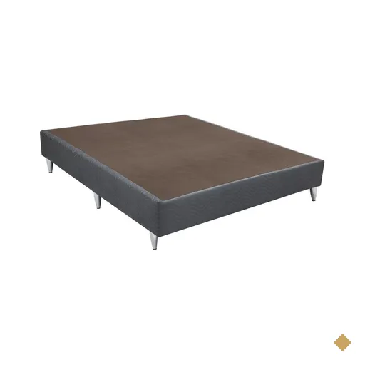 Base Sommier Camurça Cinza Viúva (128x188x30) - Revestida em Camurça -…