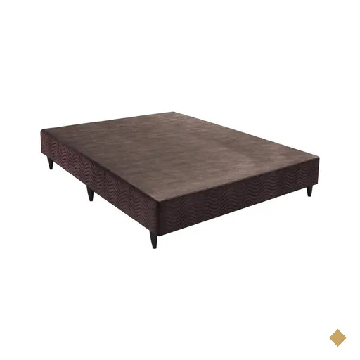 Base Sommier Camurça Marrom Casal (138x188x30) - Revestida em Camurça -…