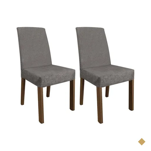 Kit 2 Cadeiras de Jantar 4255 Rustic/Silver Madesa