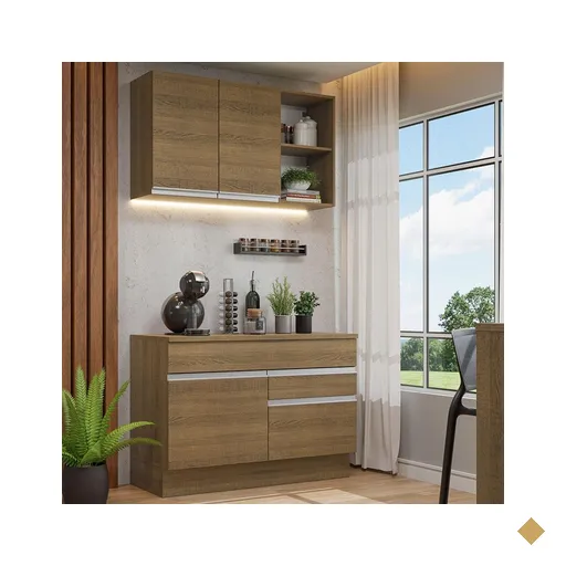 Armário de Cozinha Compacta 120cm Rustic Glamy Madesa 08