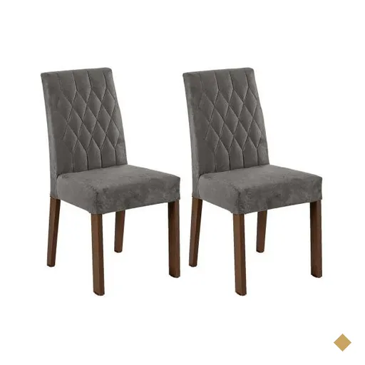 Kit 2 Cadeiras de Jantar 4256 Rustic/Silver Madesa