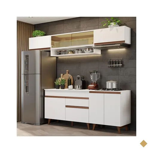 Armário de Cozinha Completa 260cm Branco Reims Madesa 11