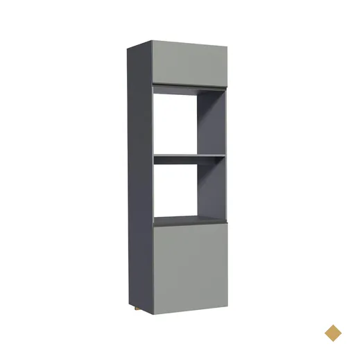 Torre Quente Armário de Cozinha 60 cm 2 Portas 2 Nichos Suspensa Cinza Nice…