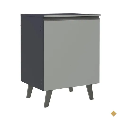 Balcão Armário de Cozinha 60 cm 1 Porta Com Pés Cinza Nice Madesa