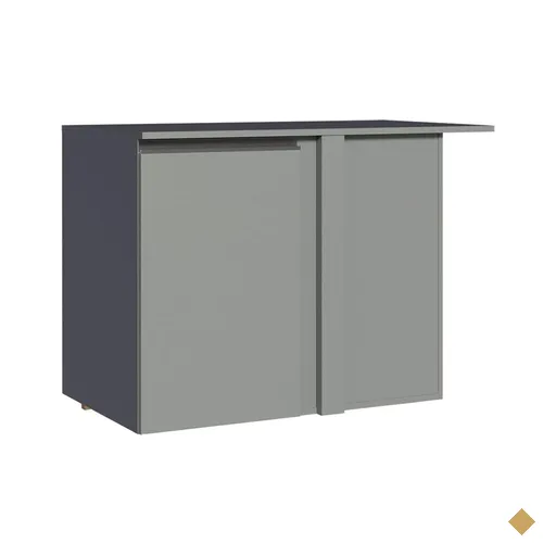 Balcão de Canto Armário de Cozinha 1 Porta Suspenso Cinza Nice Madesa