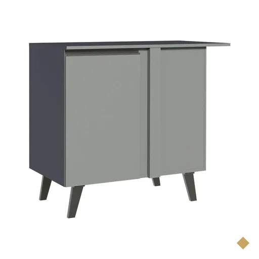 Balcão de Canto Armário de Cozinha 1 Porta Com Pés Cinza Nice Madesa