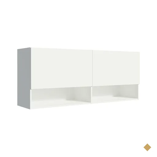Armário Aéreo 120 cm 2 Portas 2 Nichos Branco para Cozinha Madesa