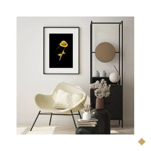 Quadro Foto Minimalista Jazz - 60x48cm:madeira Branca