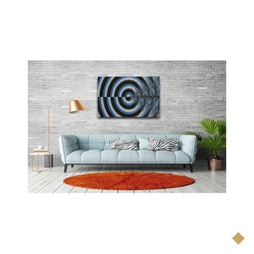 Quadro Abstrato Espiral Circular:150x100/DOURADA
