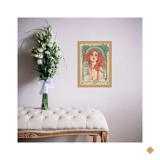 Quadro Moldura Dourada Signo Câncer 33x24cm:com Acetato