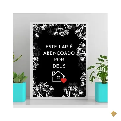 Quadro Este Lar É Abençoado por Deus 45x34cm:madeira Branca