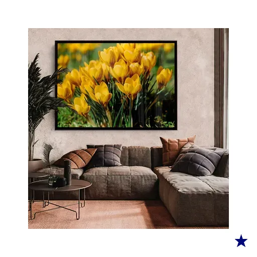 Quadro Decorativo Floral Flores Amarela em Moldura Caixa Tacolado Moldura Trad…