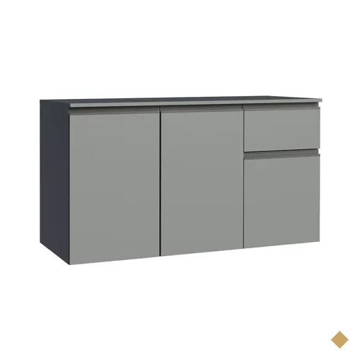 Balcão Armário de Cozinha 3 Portas 1 Gaveta Suspenso Cinza Nice Madesa