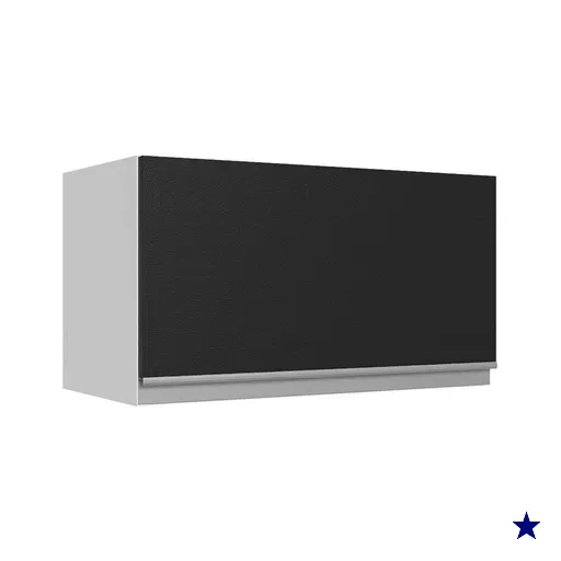 Armário de Cozinha Aéreo 100% MDF 60 cm 1 Porta Basculante Branco/Preto…