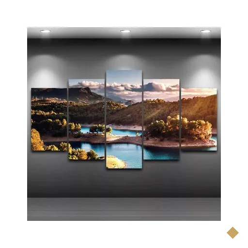Quadro Decorativo Mosaico Paisagem Natureza Linda 115X60Cm