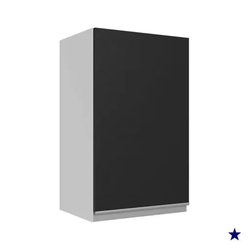 Armário de Cozinha Aéreo 100% MDF 40 cm 1 Porta Branco/Preto Acordes Madesa