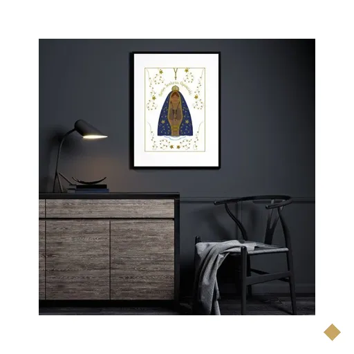 Quadro Nossa Senhora Aparecida - 60x48cm:madeira Preta
