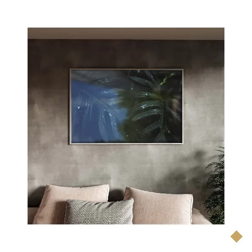 Quadro Decorativo Tela Canvas Folhas e Flores Leaves Com Moldura e Vidro Prata…