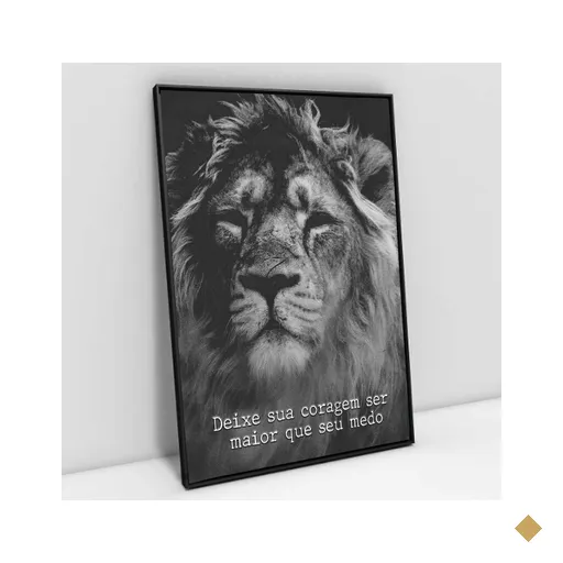 Quadro Motivacional em Telas Canvas Maior Que Seu Medo TaColado Moldura…