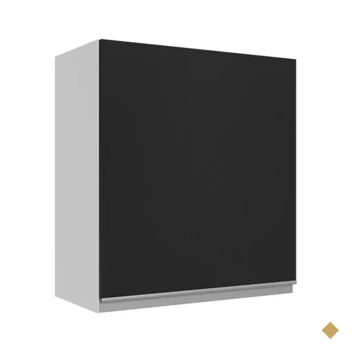 Armário de Cozinha Aéreo 100% MDF 60 cm 1 Porta Branco/Preto Acordes Madesa