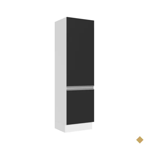 Paneleiro Armário de Cozinha 100% MDF 60 cm 2 Portas Branco/Preto Acordes…