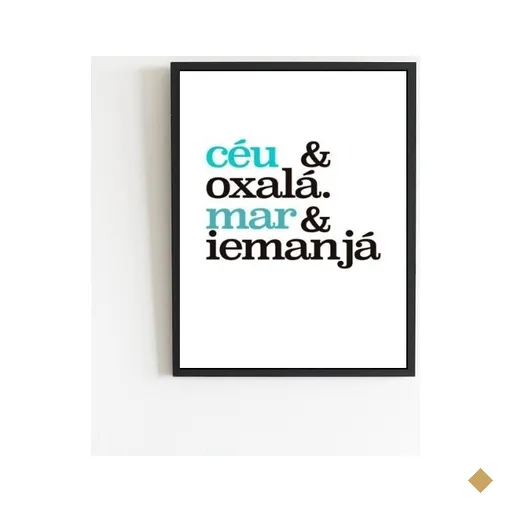 Quadro Oxalá E Iemanjá 24x18cm:Madeira branca