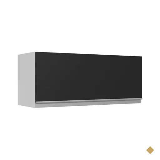 Armário de Cozinha Aéreo 100% MDF 80 cm 1 Porta Basculante Branco/Preto…