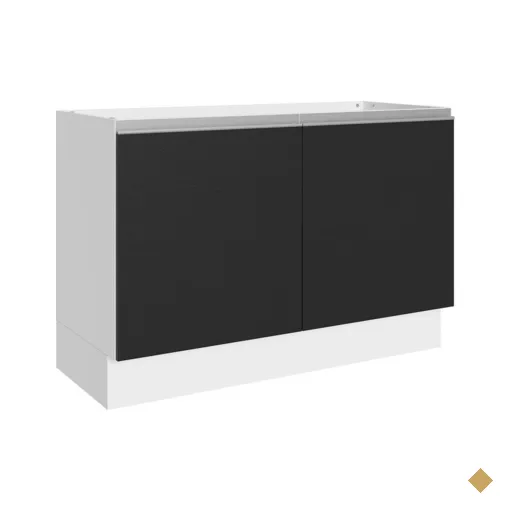 Balcão Gabinete de Pia Armário de Cozinha 100% MDF 120 cm 2 Portas…