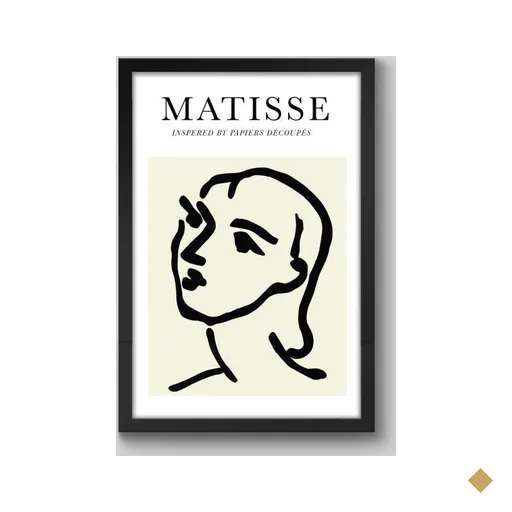 Quadro Inspired Matisse XXXIX - 90x60cm - Moldura Caixa Preto