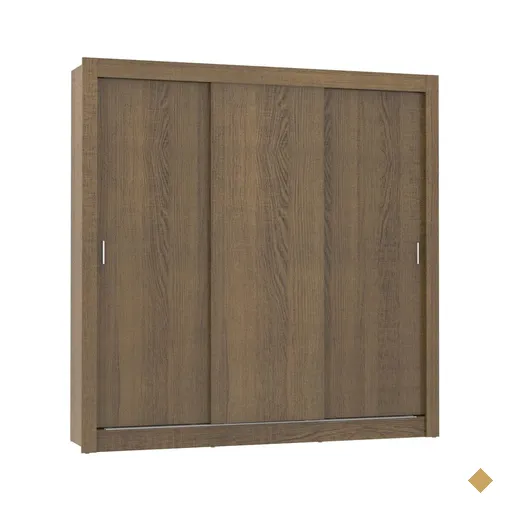 Guarda-Roupa Casal Madesa Mônaco 3 Portas de Correr - Rustic